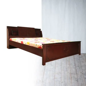 Annex Wooden  Angelic Double Bed - Stylish Design with Storage Headboard