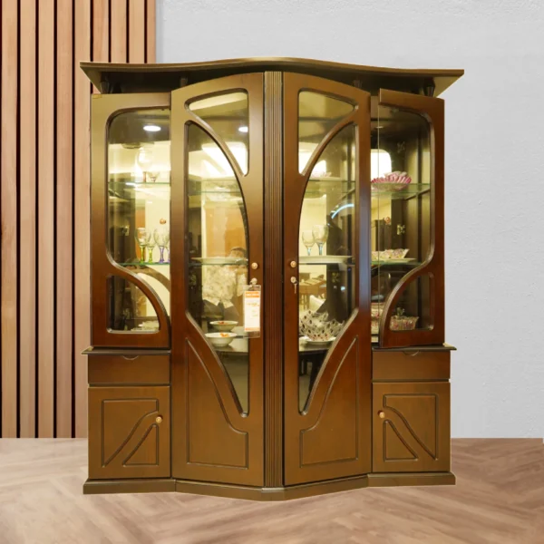 3-Part Daliya Showcase with Glass Doors – Elegant Cabinet