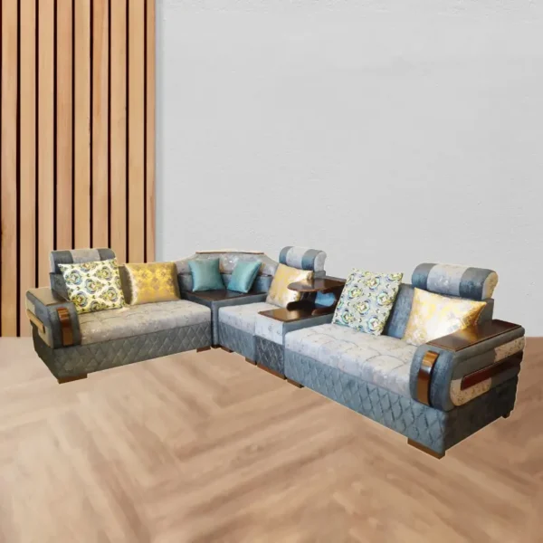 Dialeaf Corner Sofa – Luxury L-Shaped Sofa with Cushions