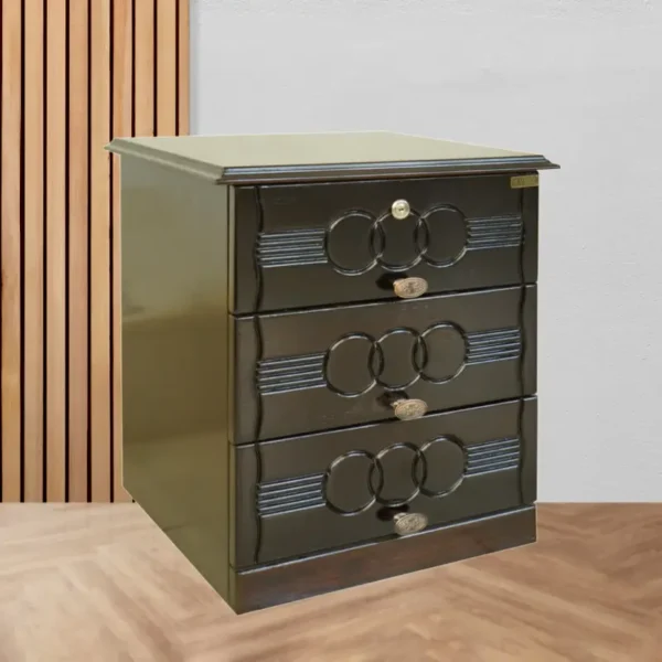 Ring Bedside Table – Wooden Nightstand with Drawers
