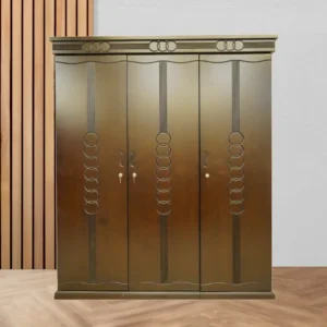 3 Door Ring Almirah – Wooden Wardrobe with Modern Ring Design