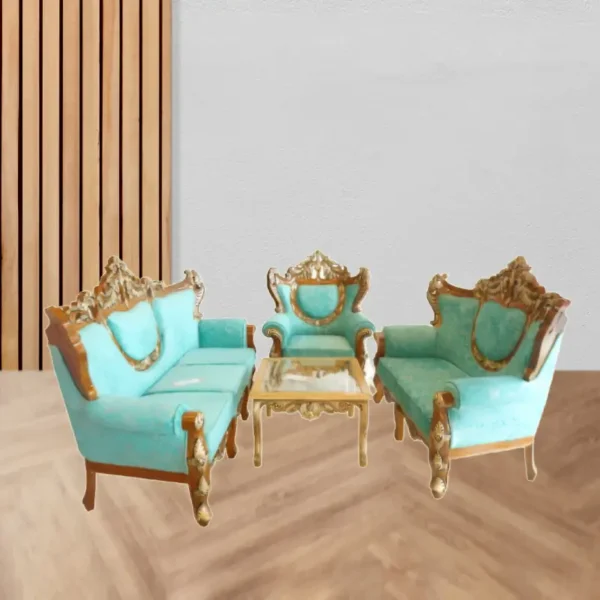 Victorian Sofa Set with Center Table (3+2+1+C) – Luxury and Royal Design